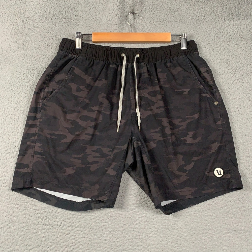 Vuori Kore Short Mens Large Black Camo Athletic Lined Gym Training Performance